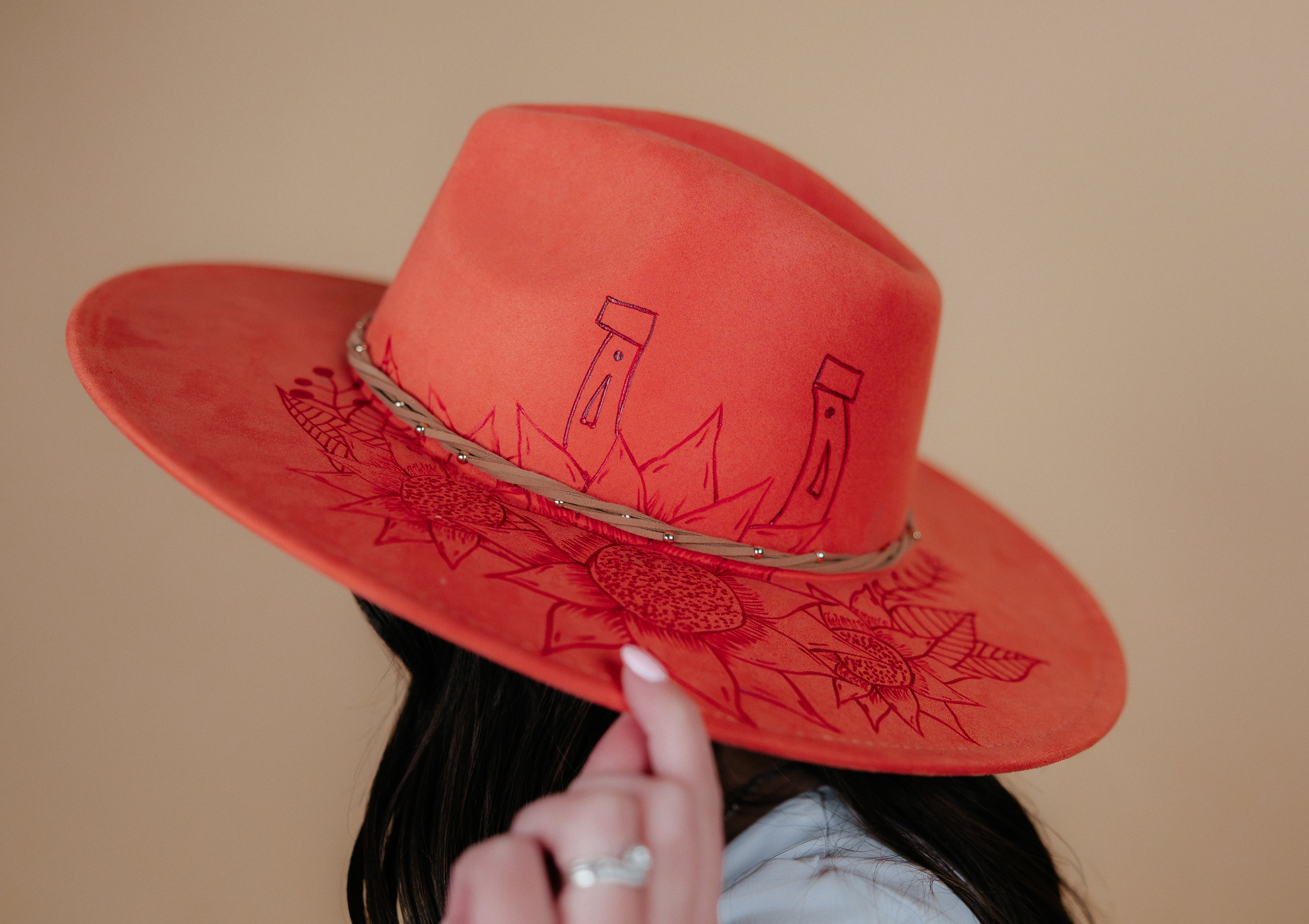 Coral Cowboy hat